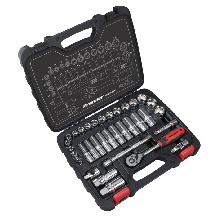 1/4" & 1/2"Dr Socket Set 34Pc