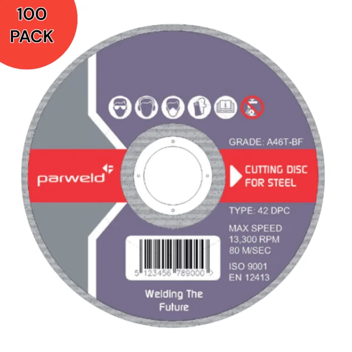 PARWELD 115mm Inox Cutting Discs – 100 Pack PARWELD 115mm Inox Cutting Discs – 100 Pack