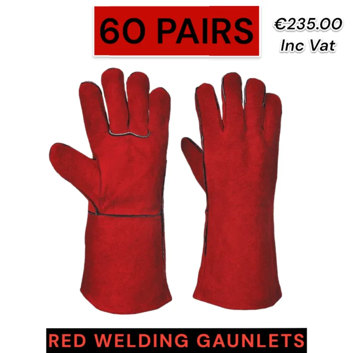 Red Economy 14" Welding Gloves – 60 Pairs Deal